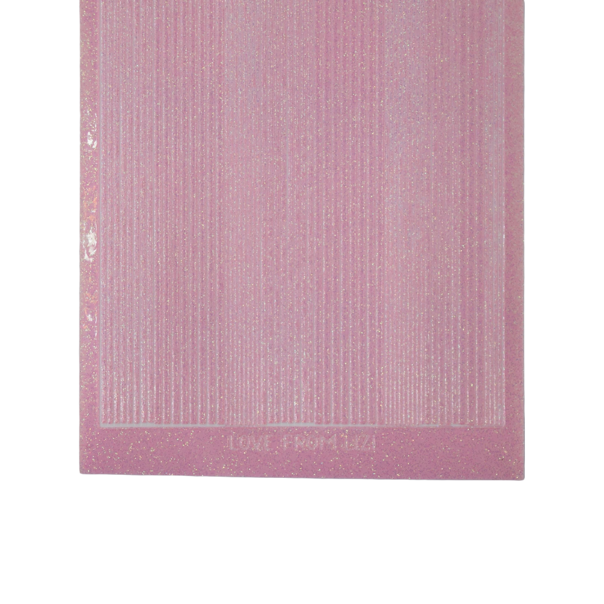 Pin Stripe Pink Iridescent Glitter Peel-Off Stickers