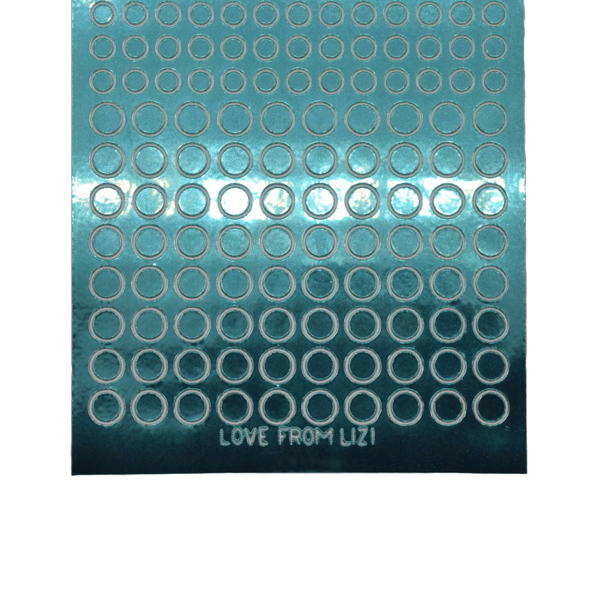 Mini Circles Teal Mirror Peel-Off Stickers