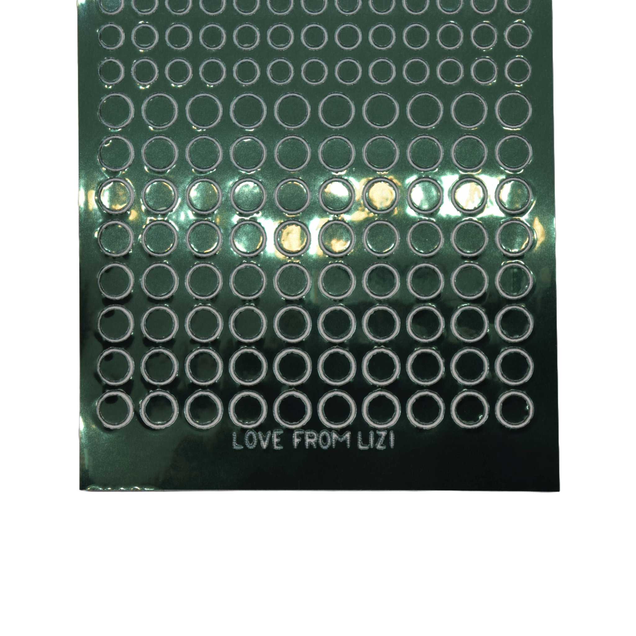 Mini Circles Racing Green Mirror Peel-Off Stickers