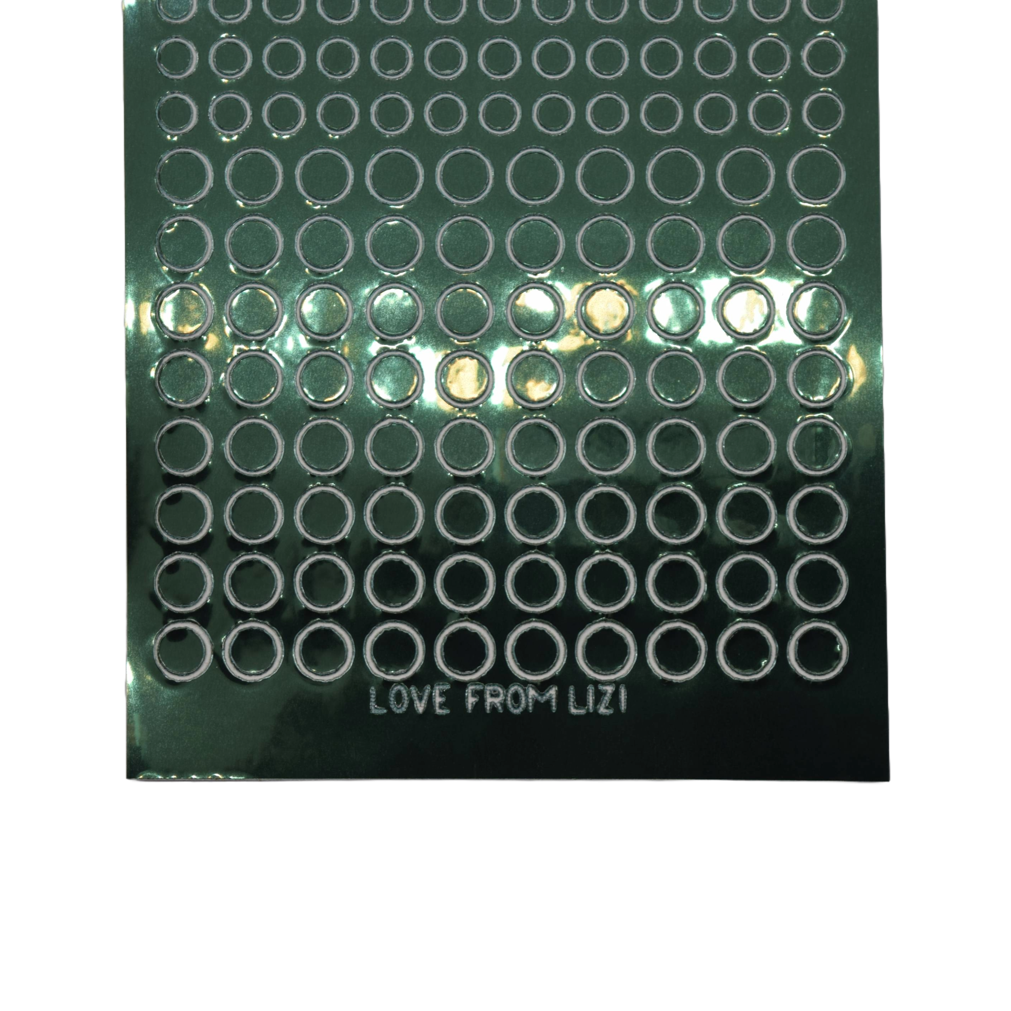 Green Mini Ciricles Rice Mini Circles Racing Green Mirror Peel-Off Stickers