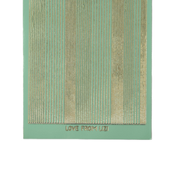 Pin Stripe Spearmint Green with Gold Finish Peel-Off Stickers