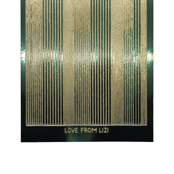 Pin Stripe Racing Green Mirror with Gold Finish Peel-Off Stickers