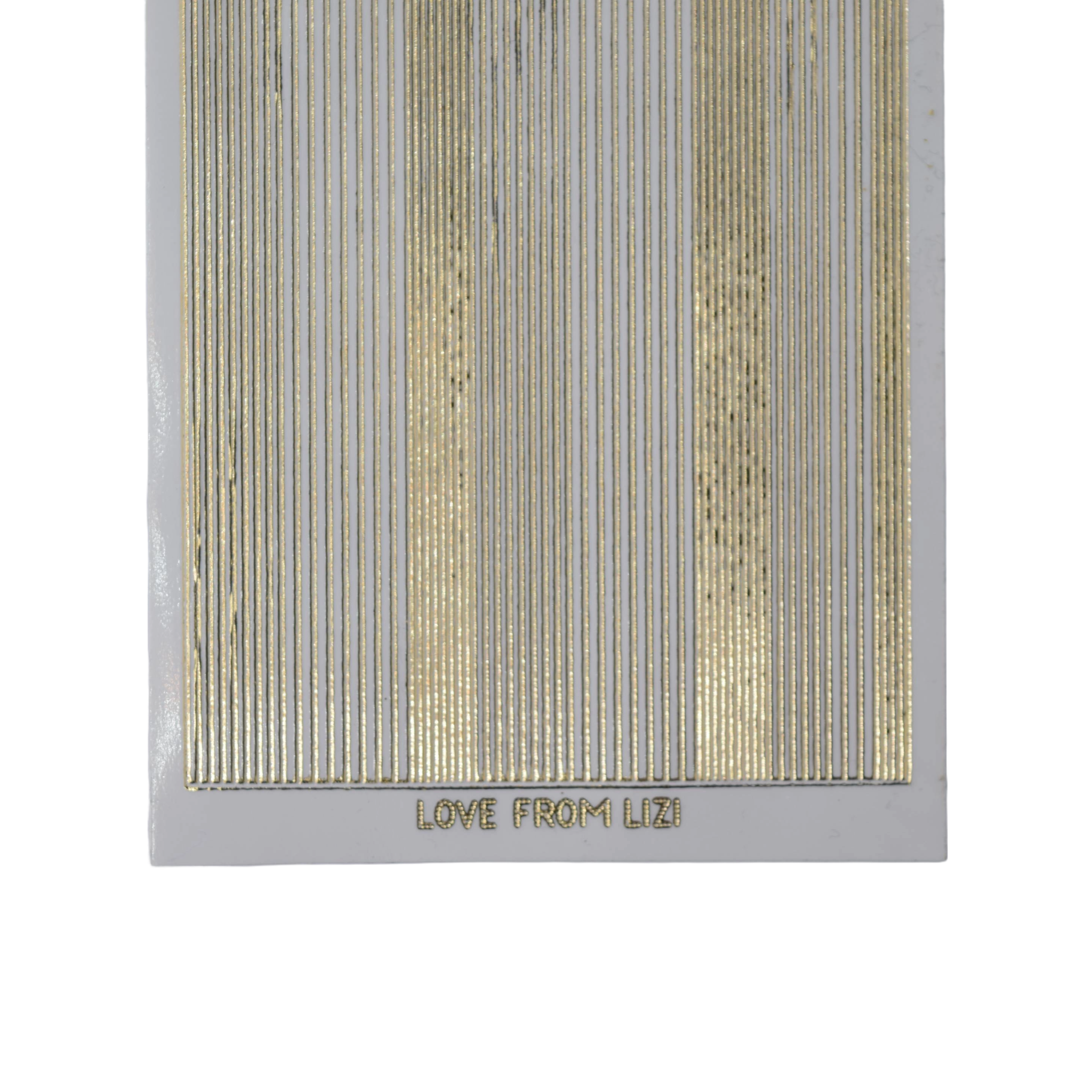 Pin Stripe Clear with Gold Finish Peel-Off Stickers