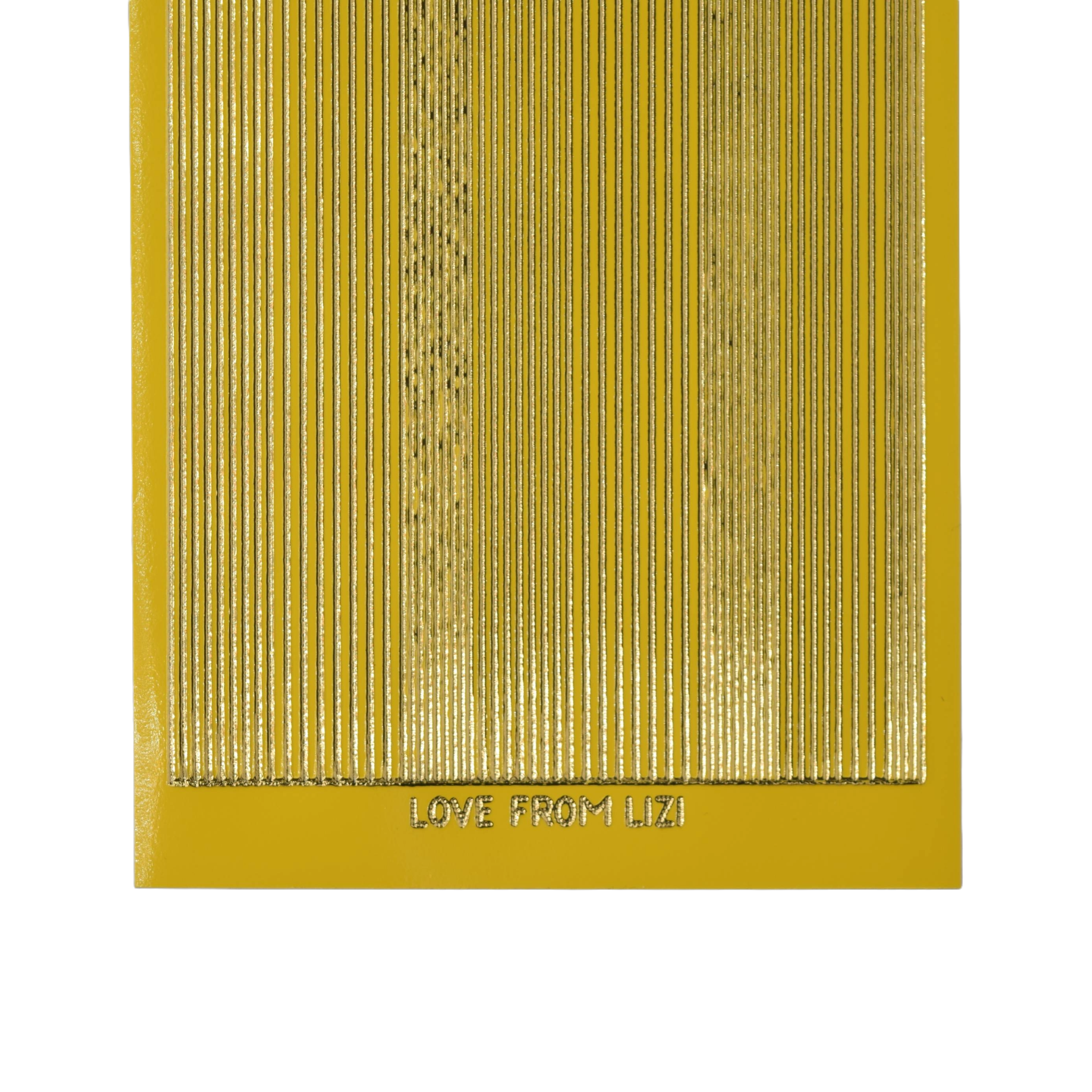 Pin Stripe Yellow with Gold Finish Peel-Off Stickers