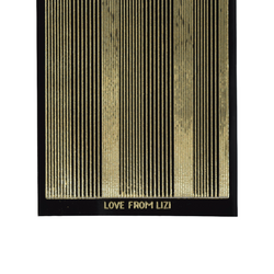 Pin Stripe Black with Gold Finish Peel-Off Stickers