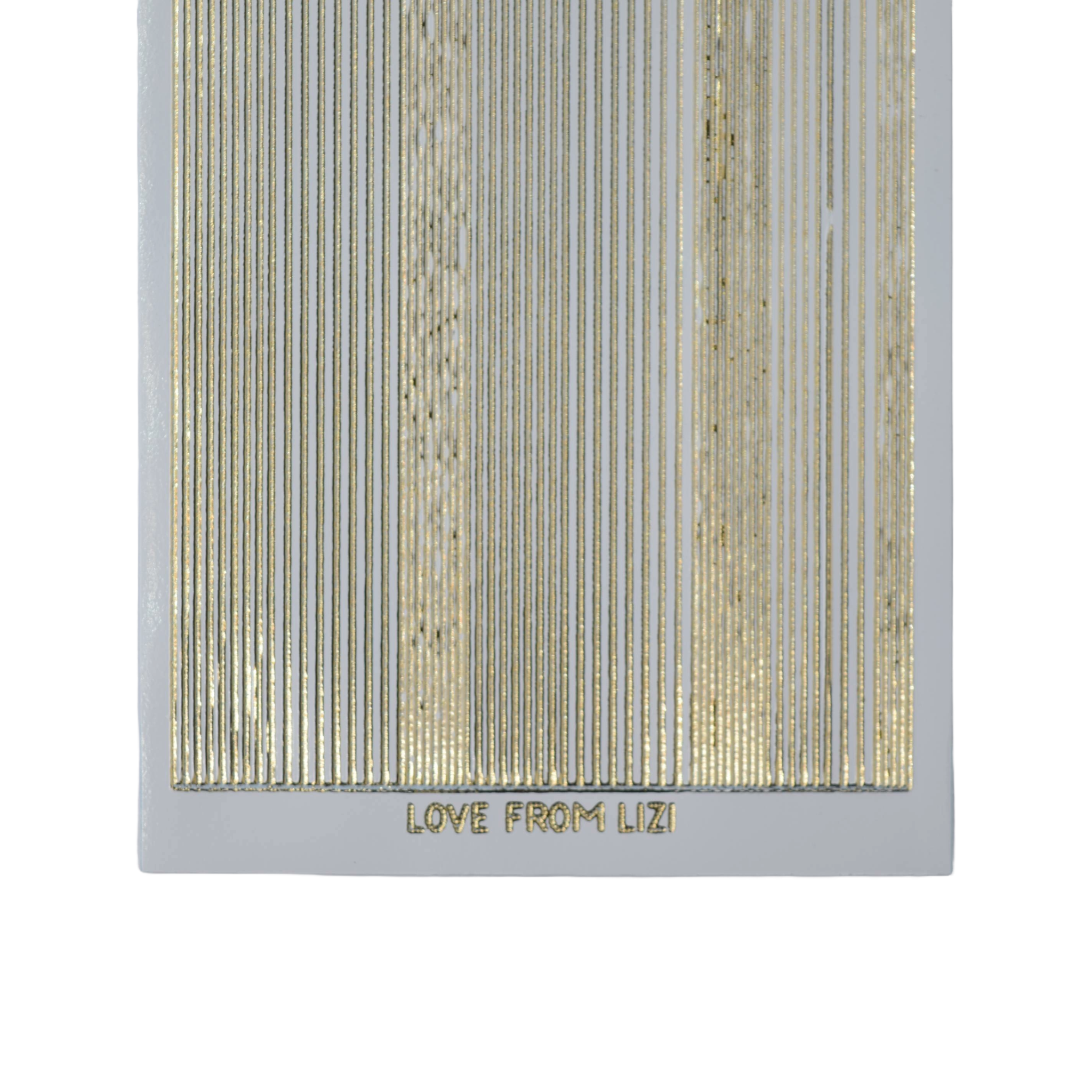 Pin Stripe White with Gold Finish Peel-Off Stickers