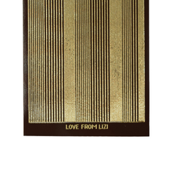 Pin Stripe Brown with Gold Finish Peel-Off Stickers