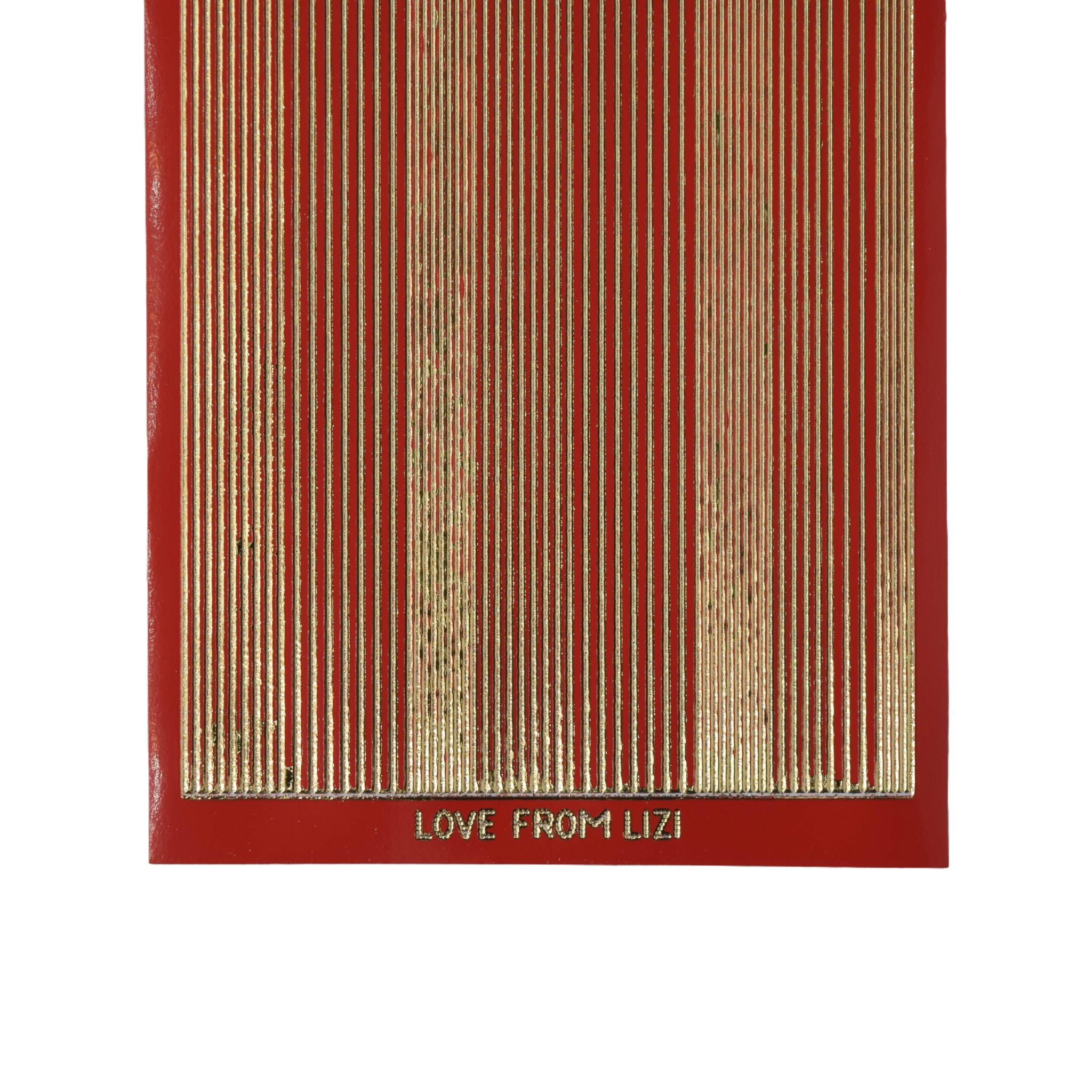 Pin Stripe Red with Gold Finish Peel-Off Stickers