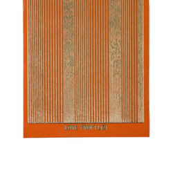 Pin Stripe Tangerine Orange with Gold Finish Peel-Off Stickers