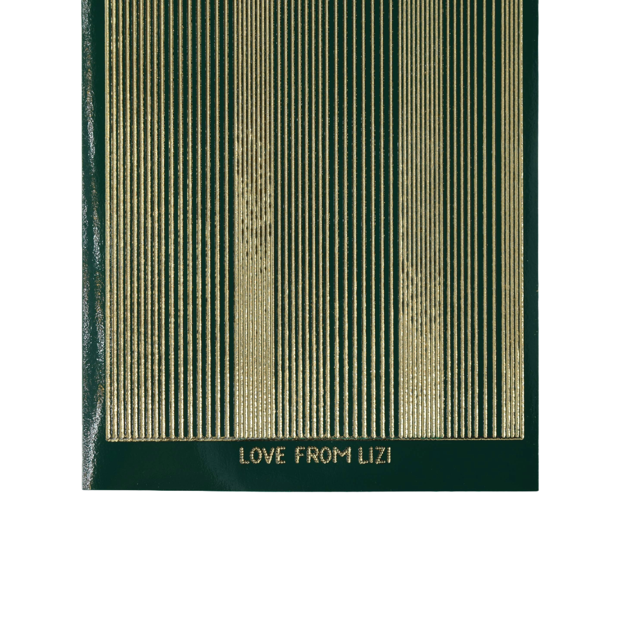 Pin Stripe Green with Gold Finish Peel-Off Stickers