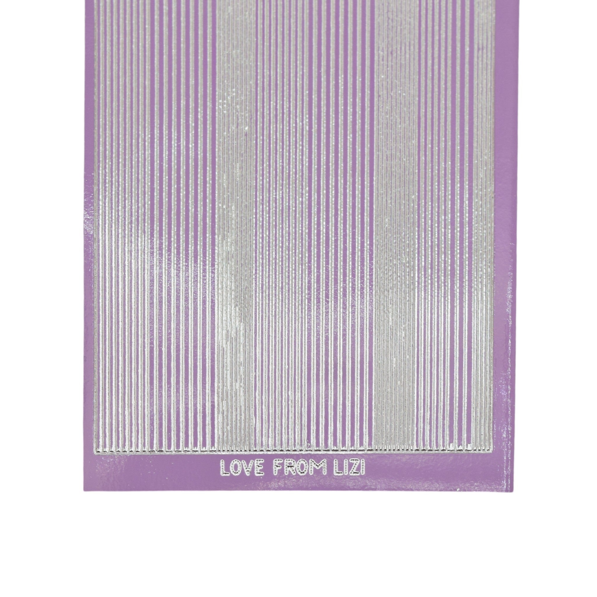 Pin Stripe Violet with Silver Finish Peel-Off Stickers