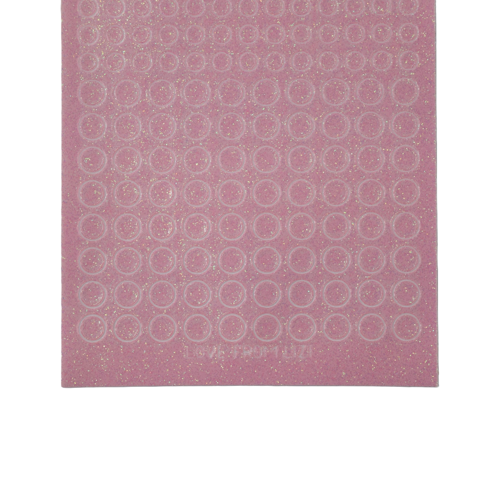 Mini Circles Pink Iridescent Glitter Peel-Off Stickers