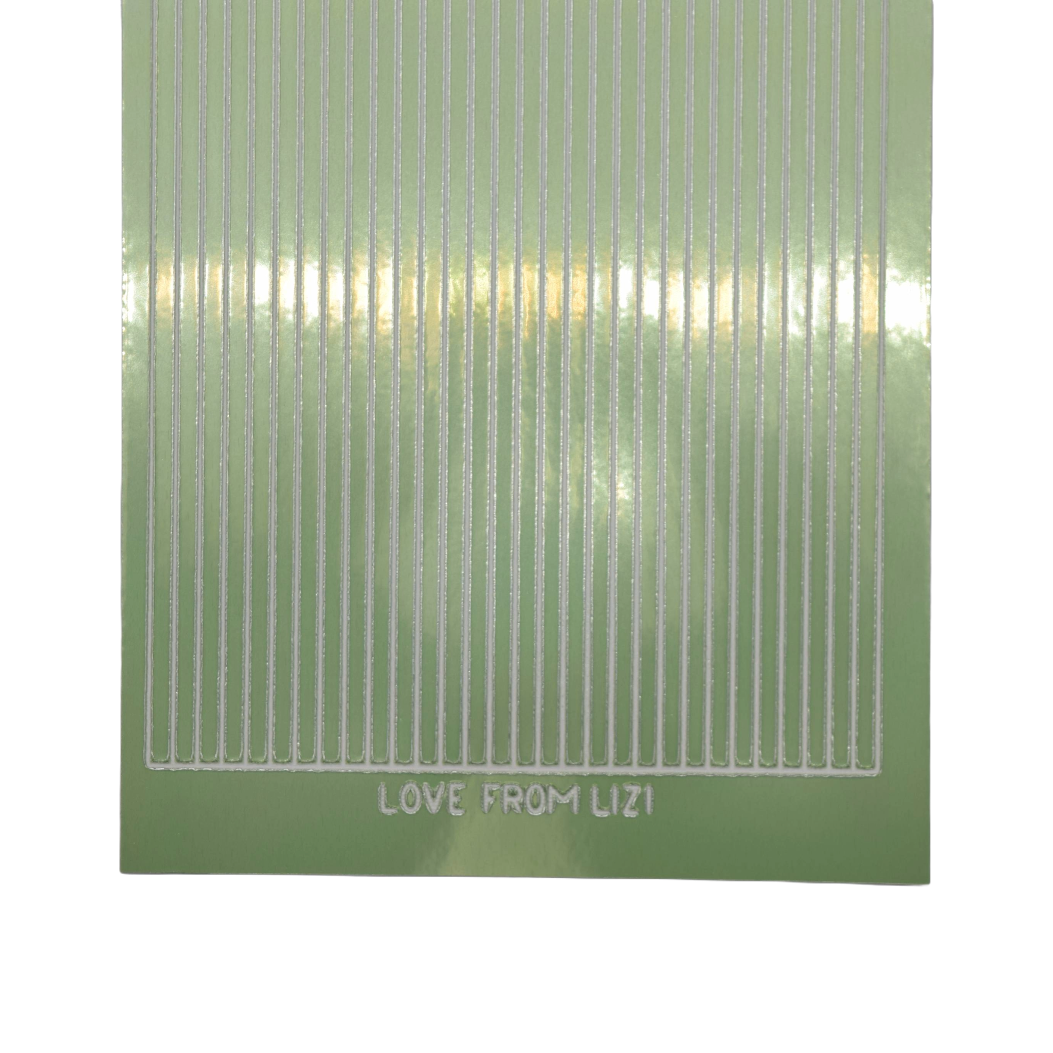 Straight Apple Green Mirror Peel-Off Stickers