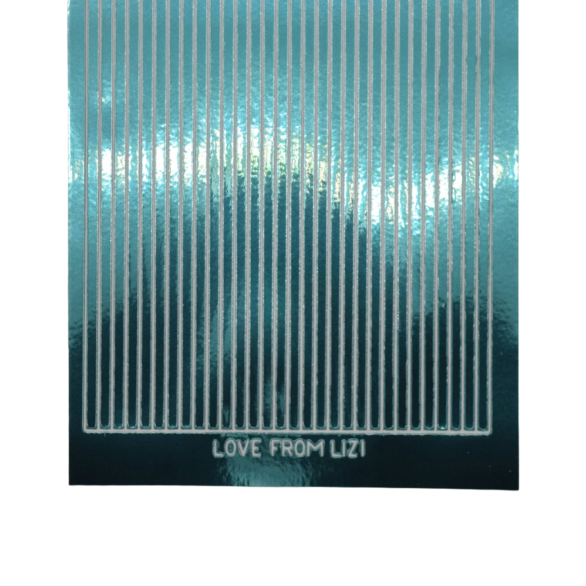 Straight Teal Mirror Peel-Off Stickers