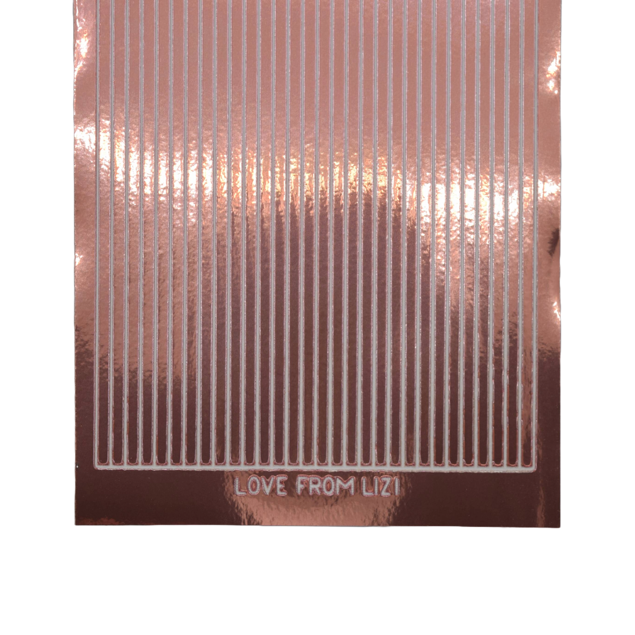 Straight Rose Gold Mirror Peel-Off Stickers