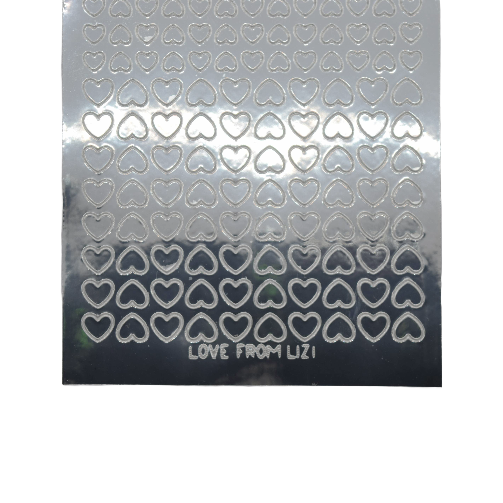 Mini Heart Silver Mirror Peel-Off Stickers