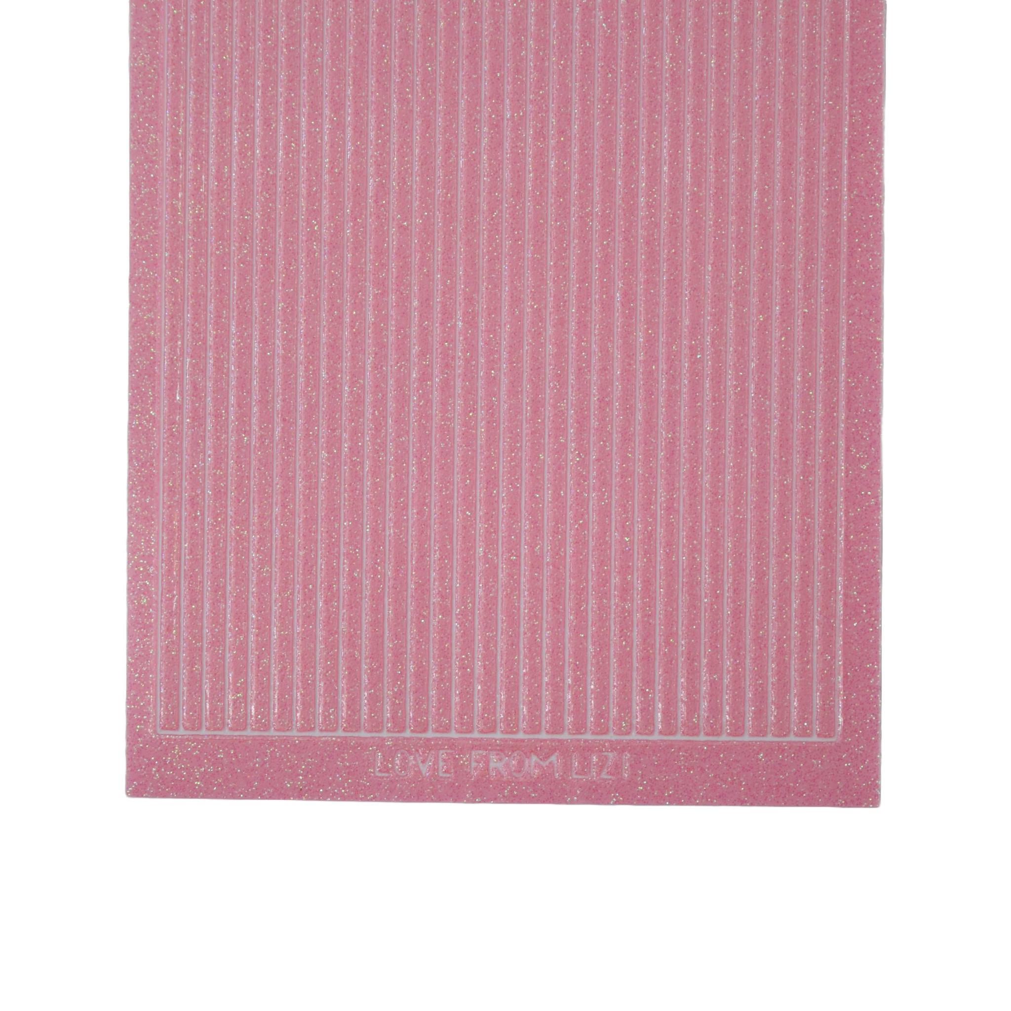 Straight Pink Iridescent Glitter Peel-Off Stickers