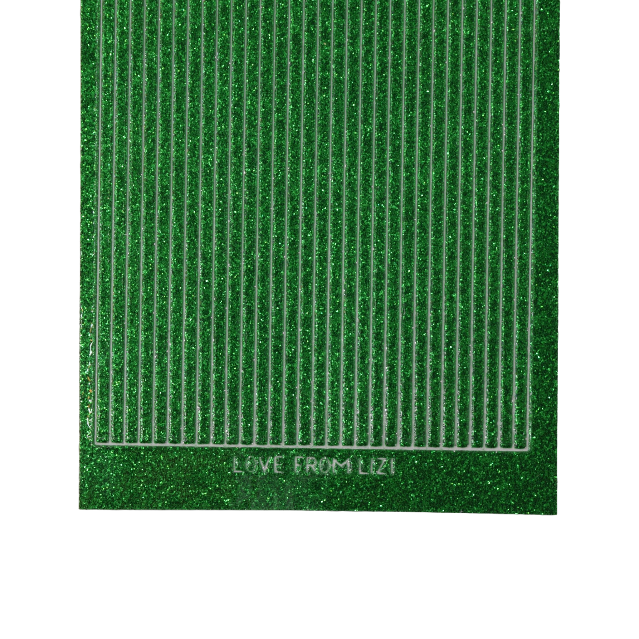 Straight Green Glitter Peel-Off Stickers