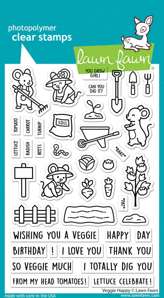 Veggie happy Stamps and Dies Bundle by Lawn Fawn