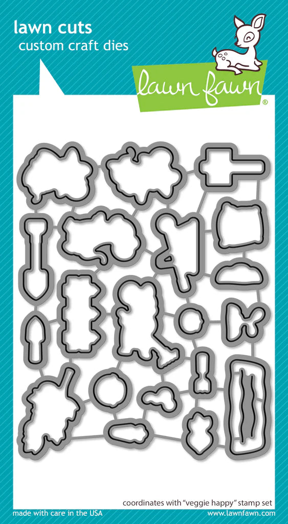 Veggie happy Stamps and Dies Bundle by Lawn Fawn