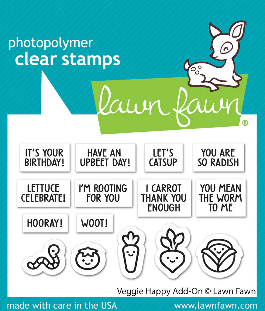 Veggie happy add-on Stamps and Dies Bundle by Lawn Fawn