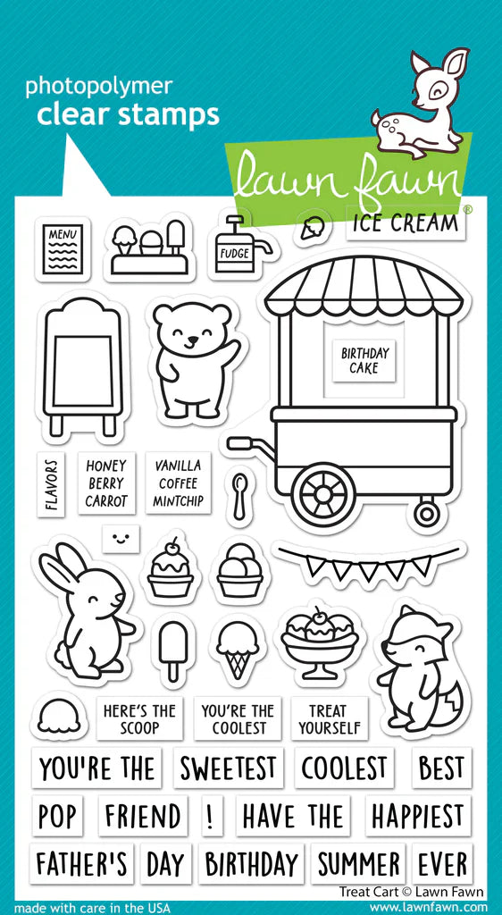 Treat Cart Stamps and Die Bundle by Lawn Fawn