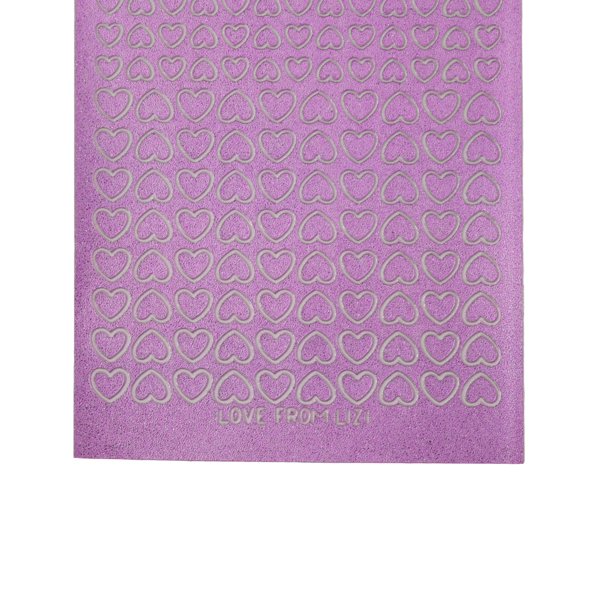 Mini Heart Mauve Moondust Peel-Off Stickers