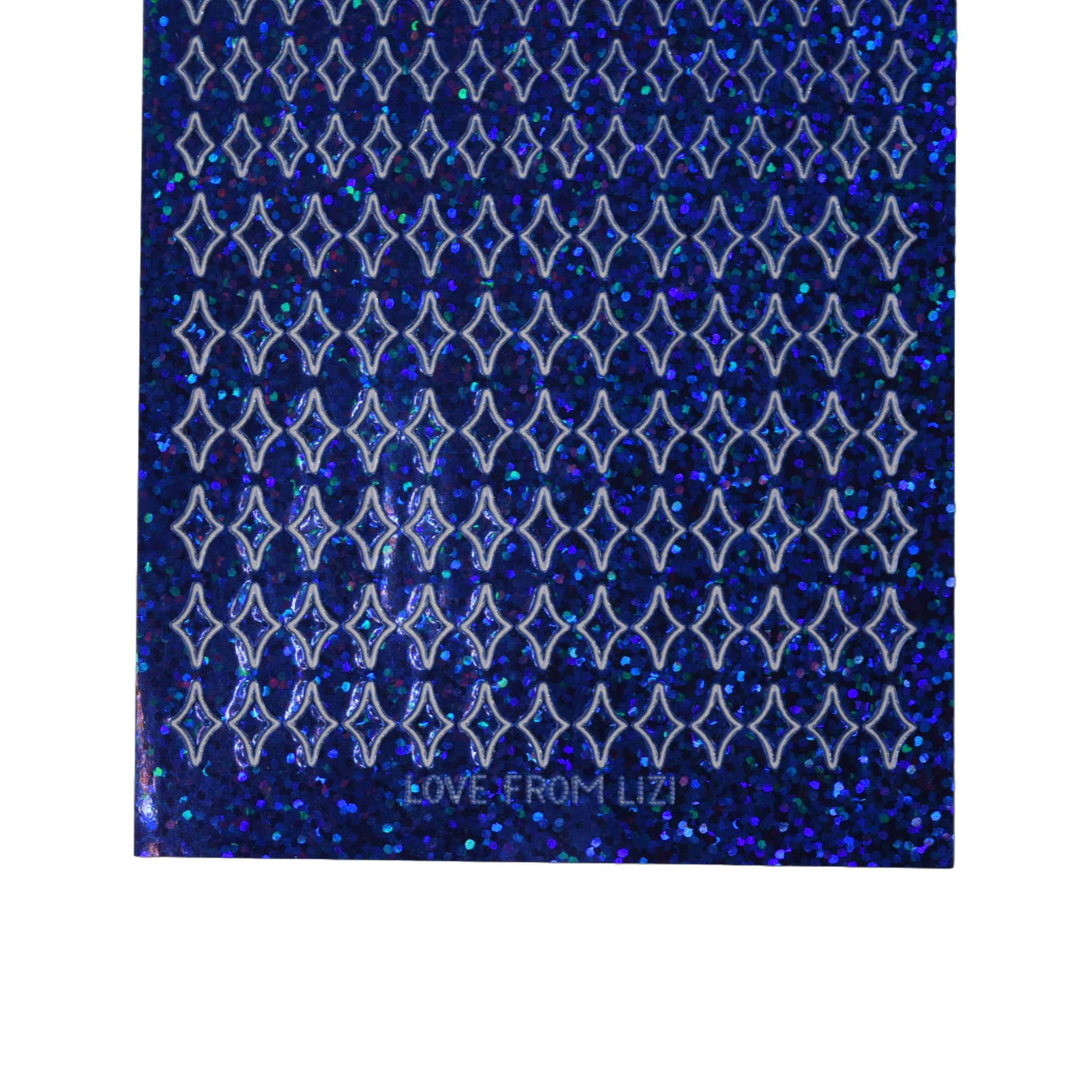 Mini Twinkle Blue Holographic Peel-Off Stickers