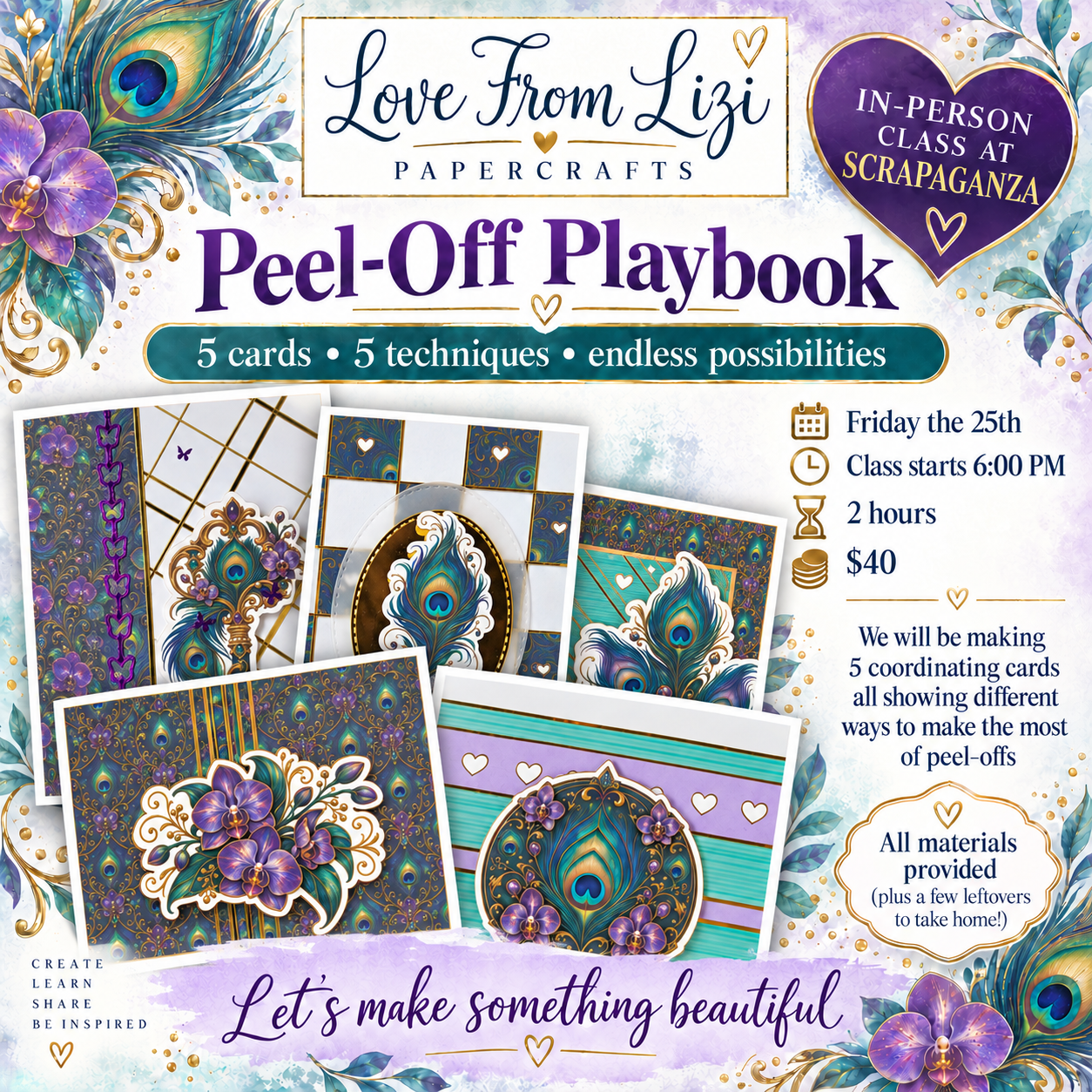 In Person Peel-Off Playbook Class at Scrapaganza