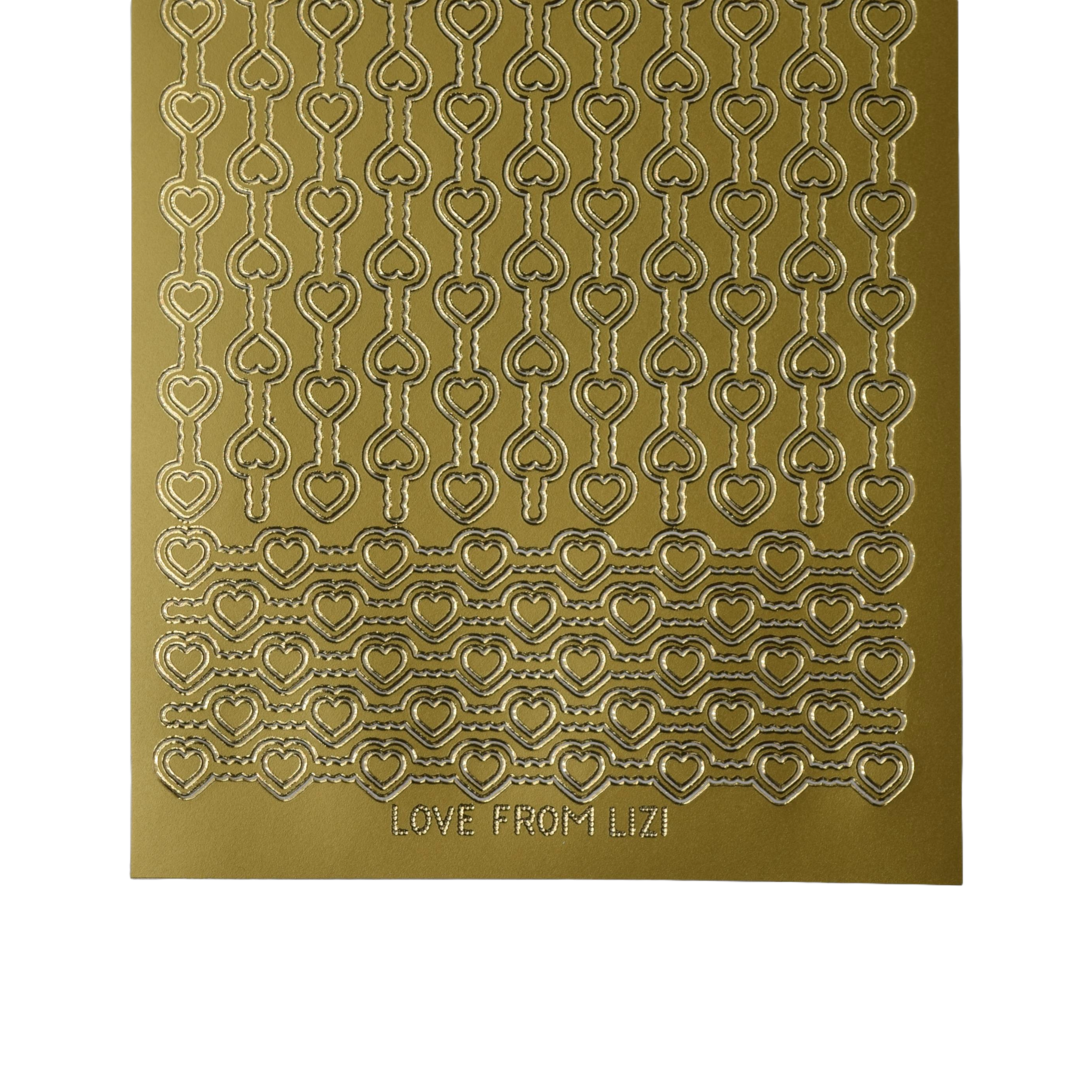 Heart Border Gold Peel-Off Stickers