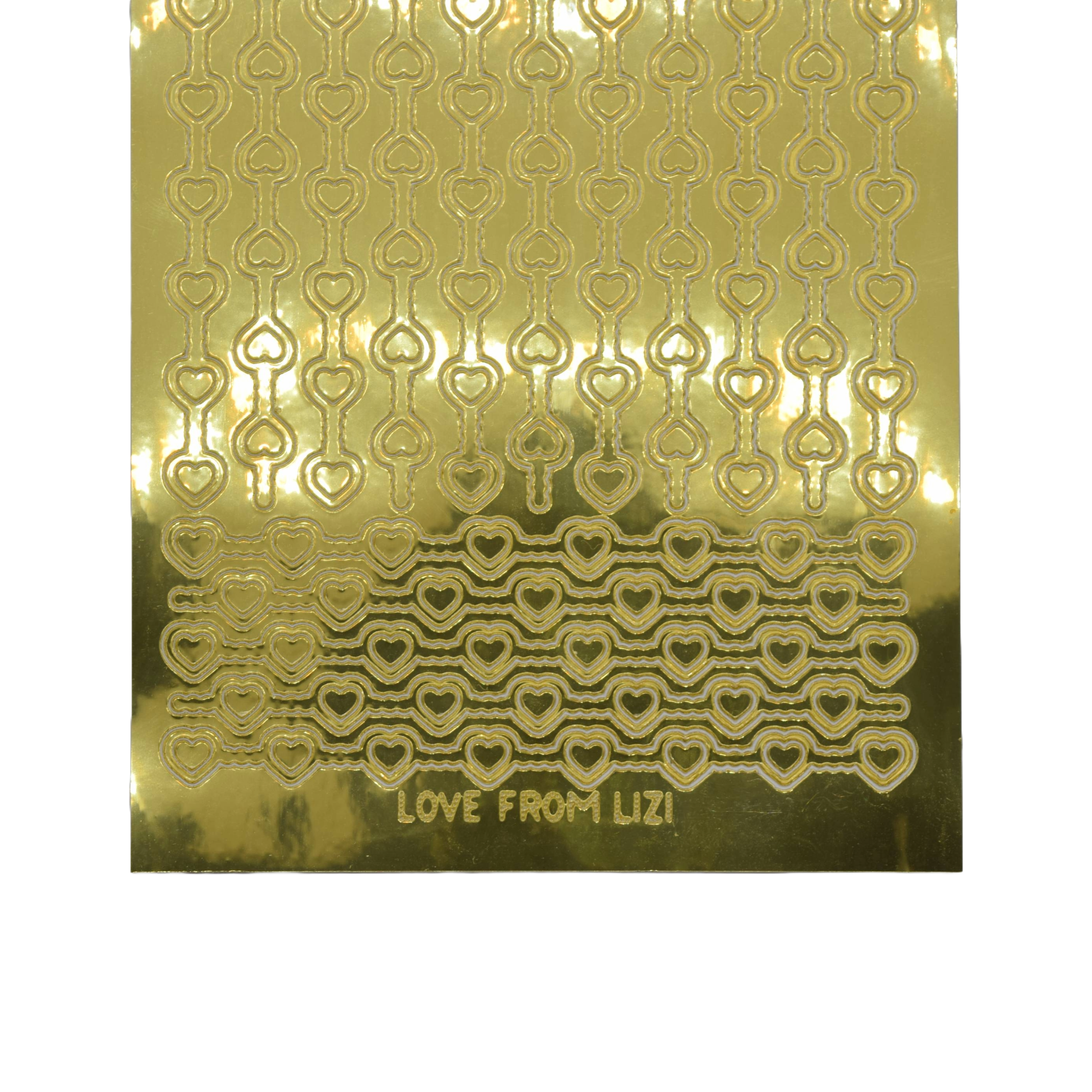 Heart Border Gold Mirror Peel-Off Stickers