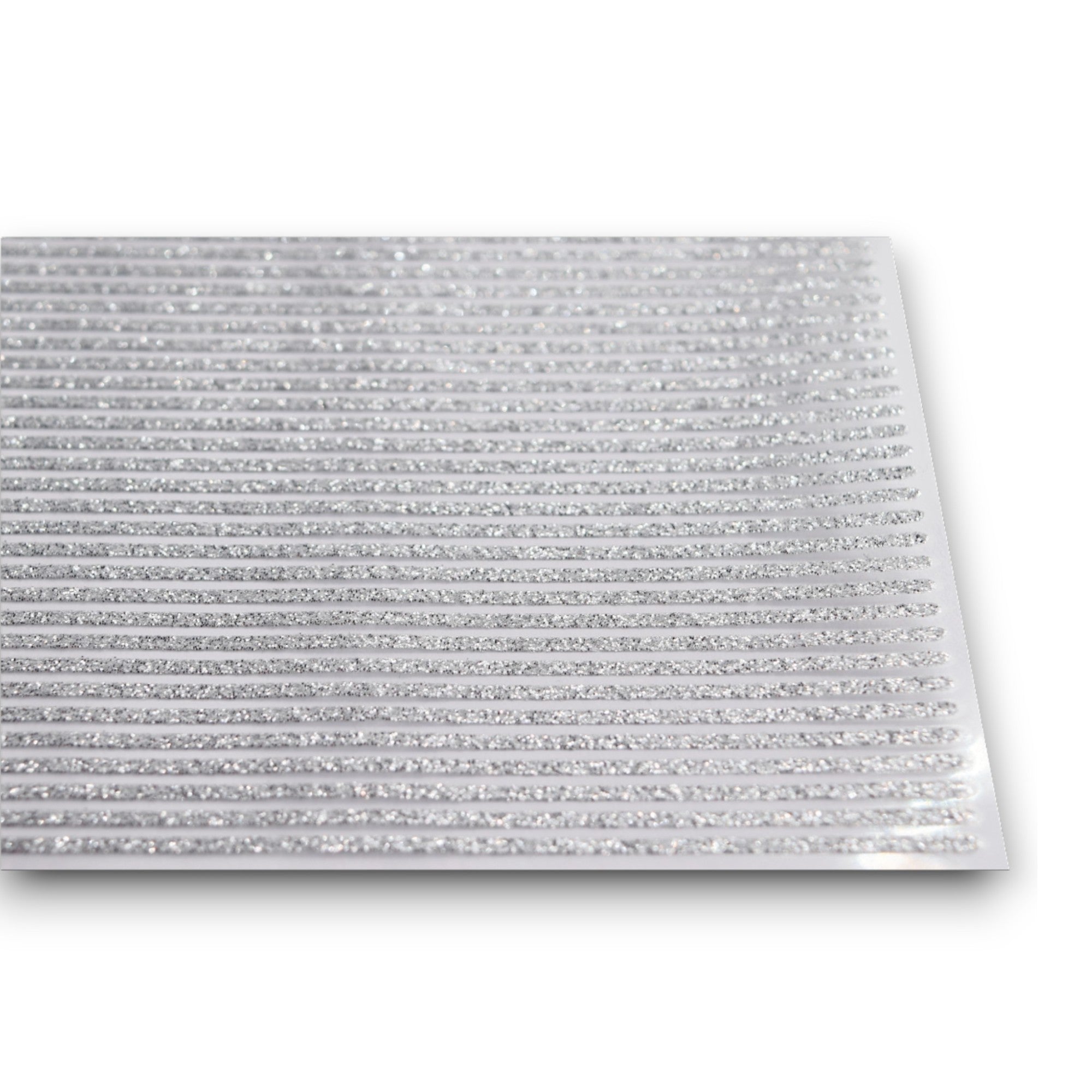 Glitter Narrow Silver - Strip Stickers