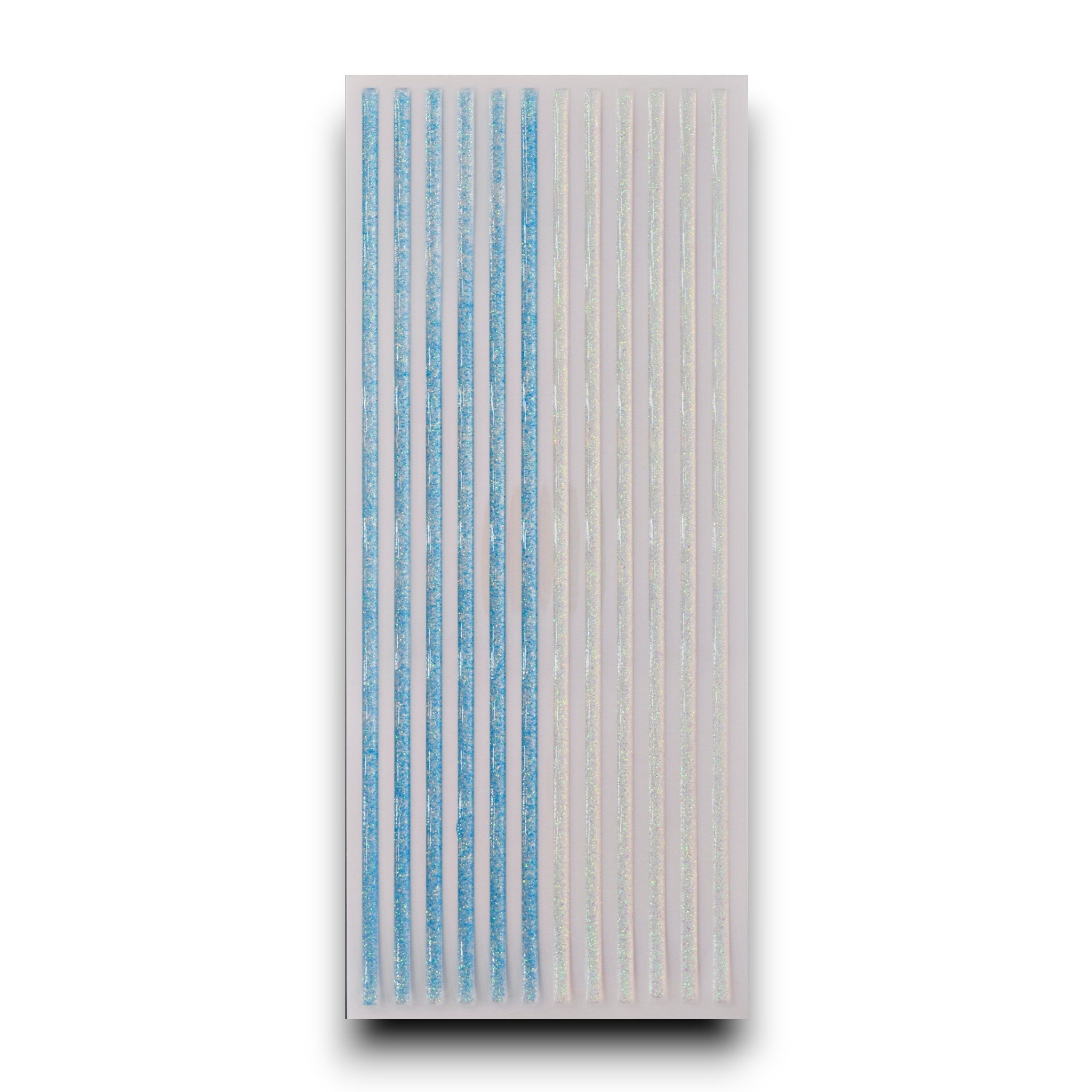 Iridescent Wide Blue & Clear - 3D Strip Stickers