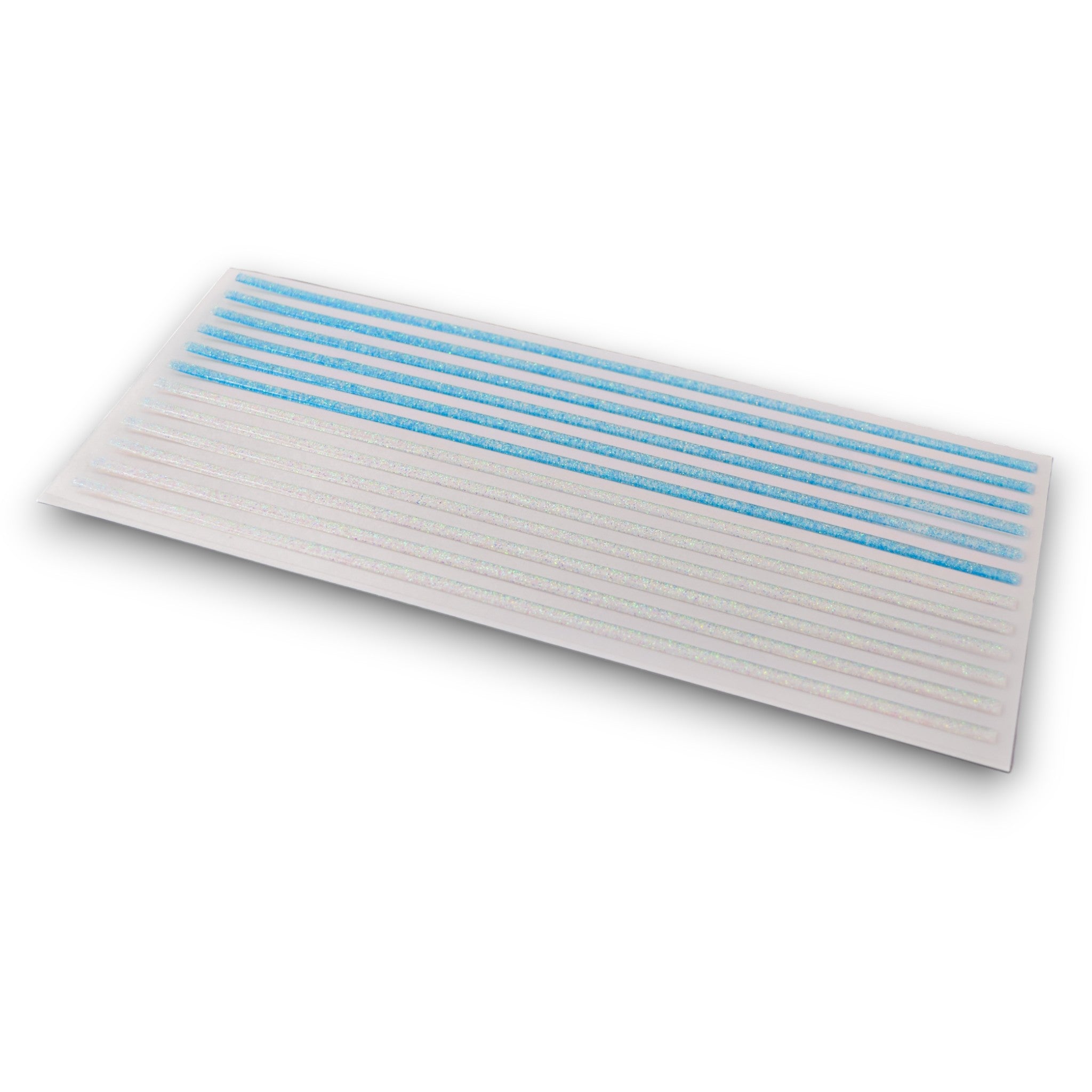 Iridescent Wide Blue & Clear - 3D Strip Stickers