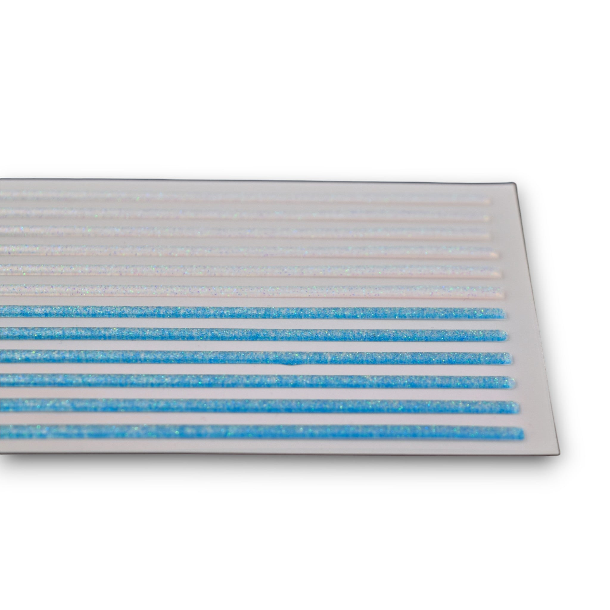 Iridescent Wide Blue & Clear - 3D Strip Stickers