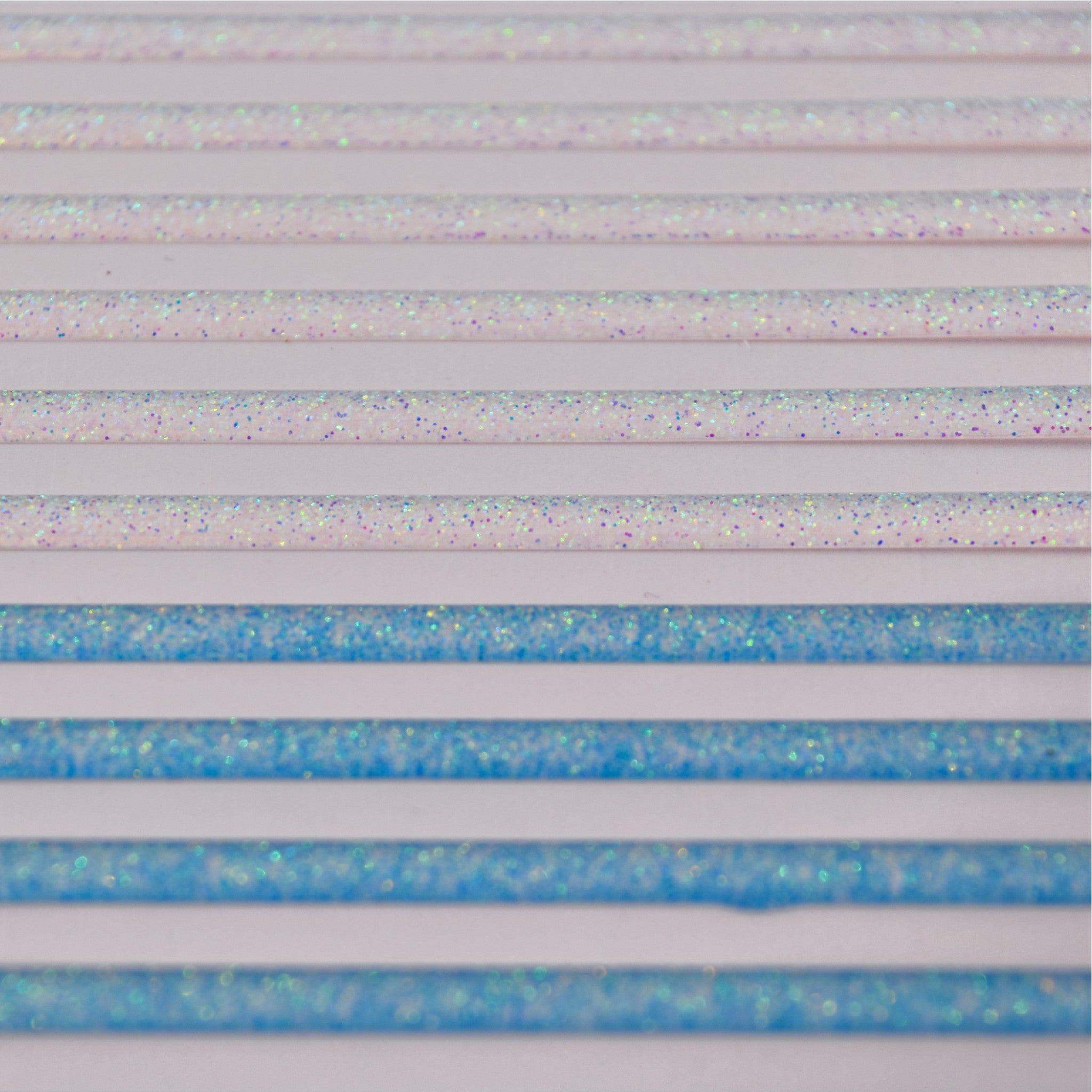 Iridescent Wide Blue & Clear - 3D Strip Stickers