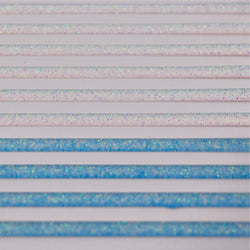 Iridescent Wide Blue & Clear - 3D Strip Stickers