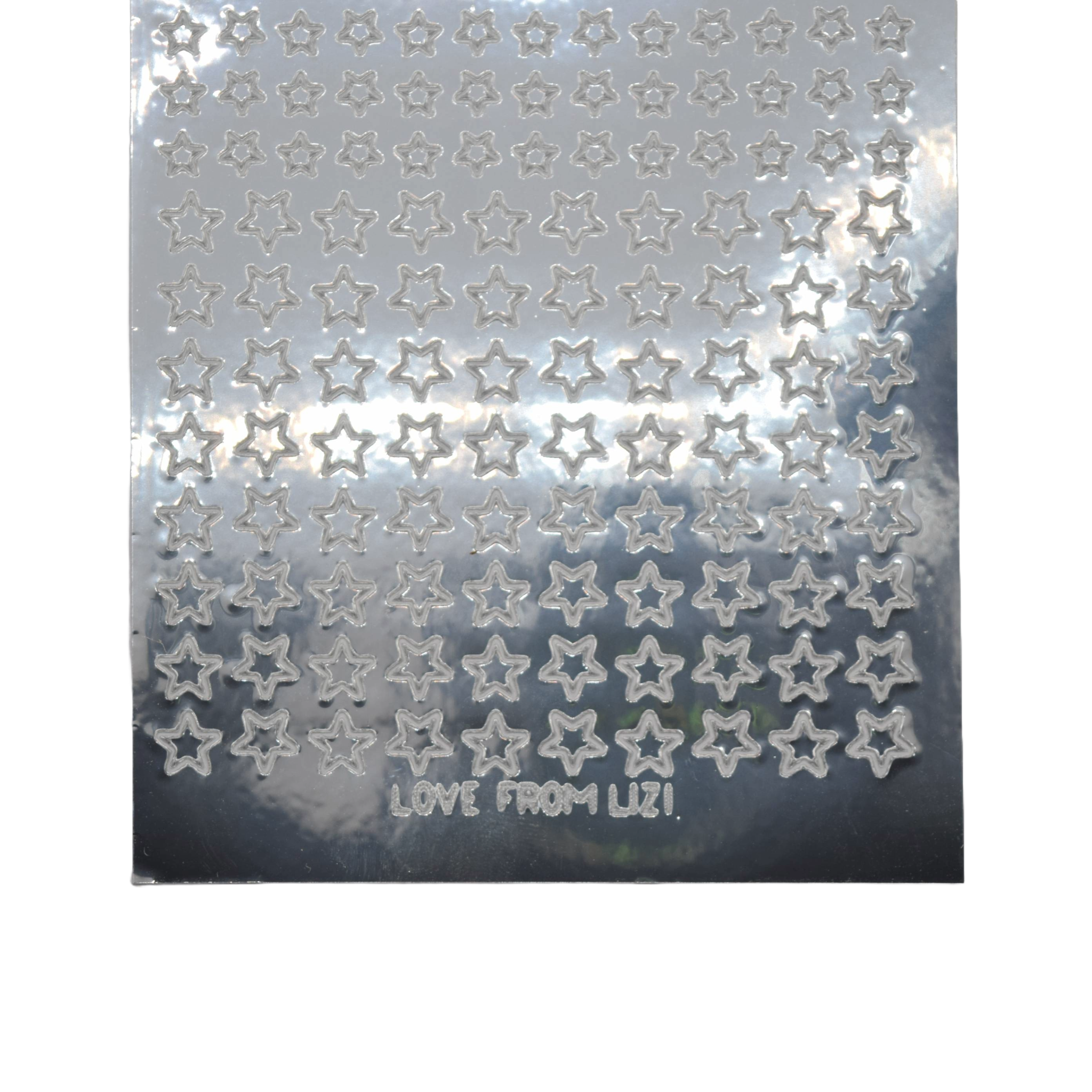 Mini Stars Silver Mirror Peel-Off Stickers