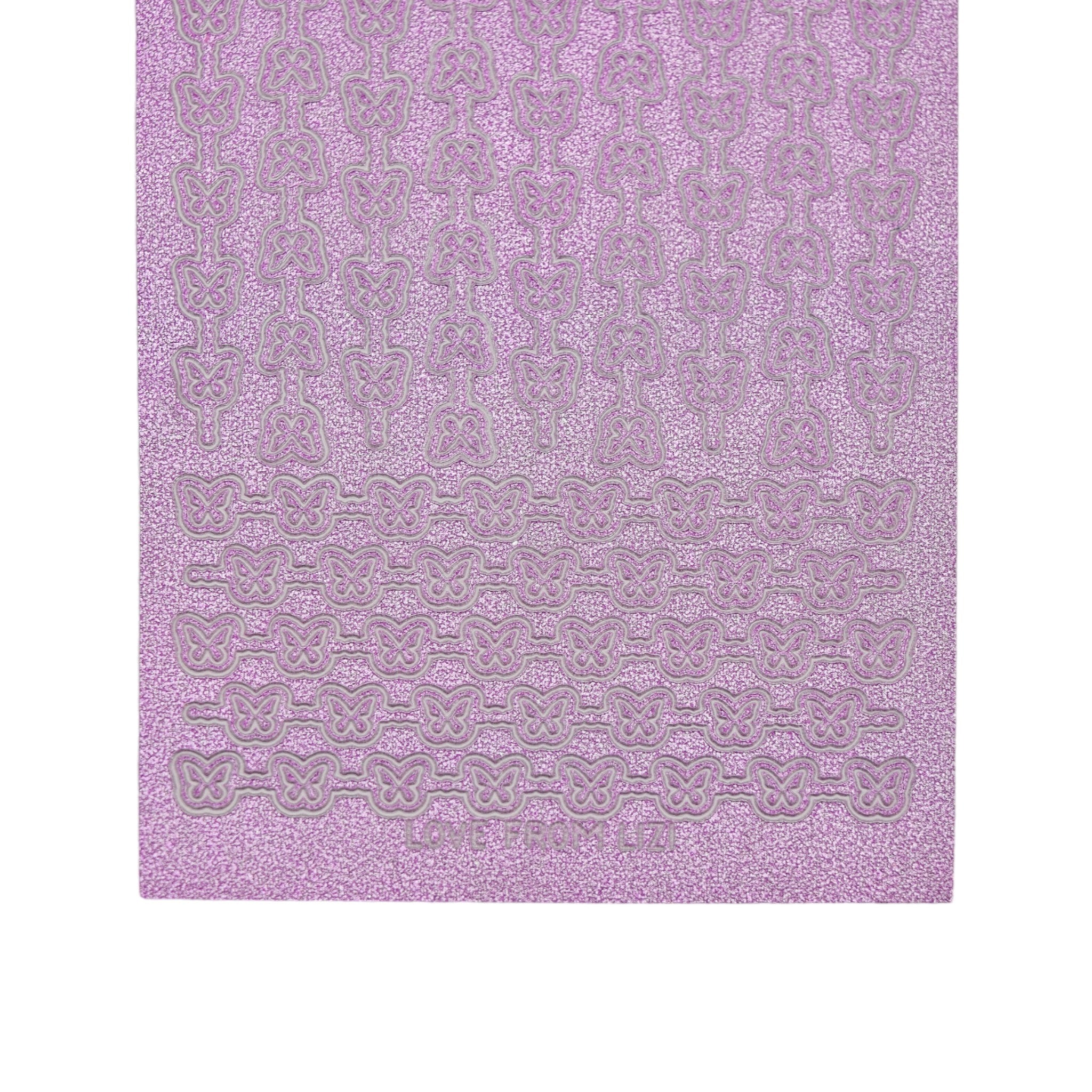 Butterfly Border Mauve Moondust Peel-Off Stickers