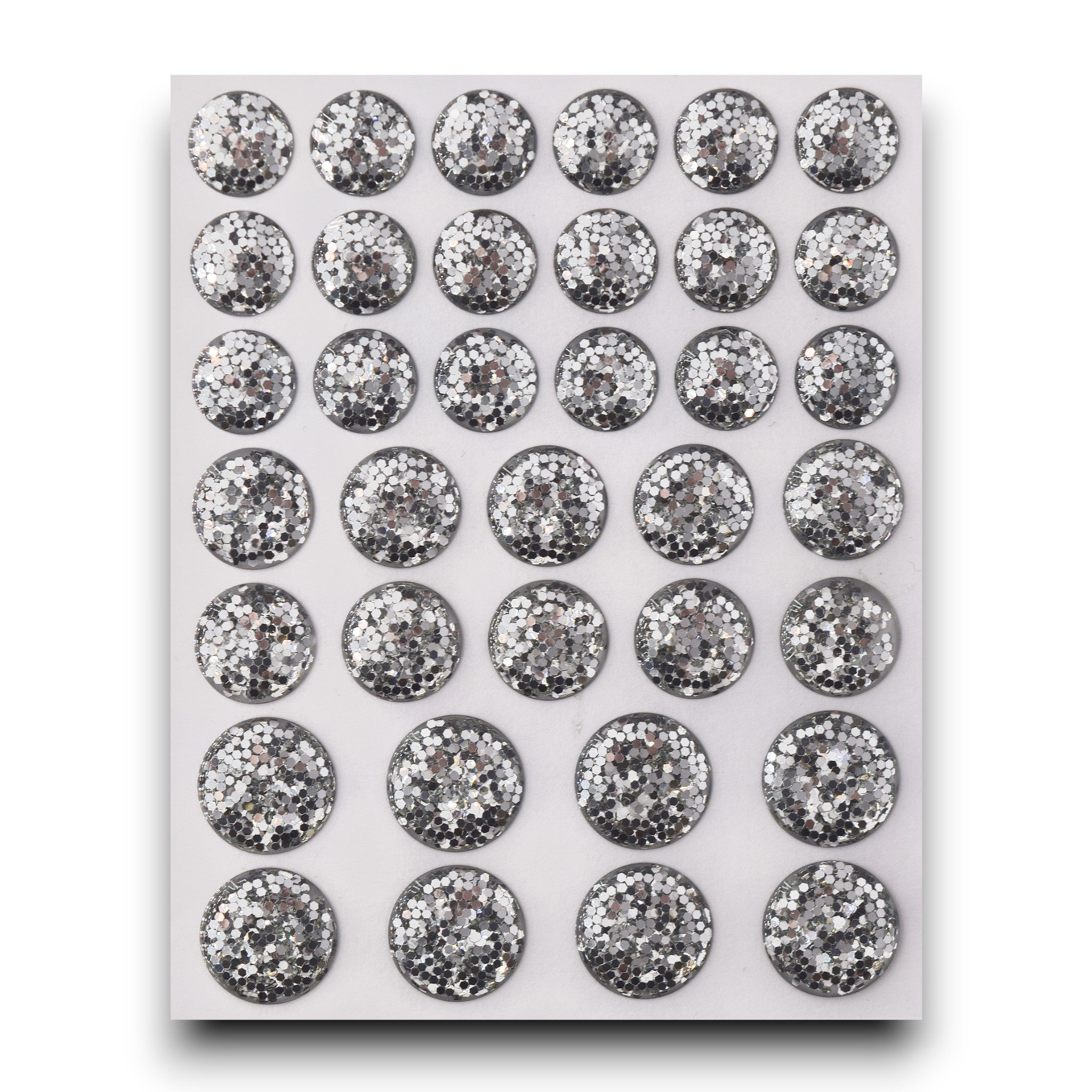 Silver Glitter Gems - Medium