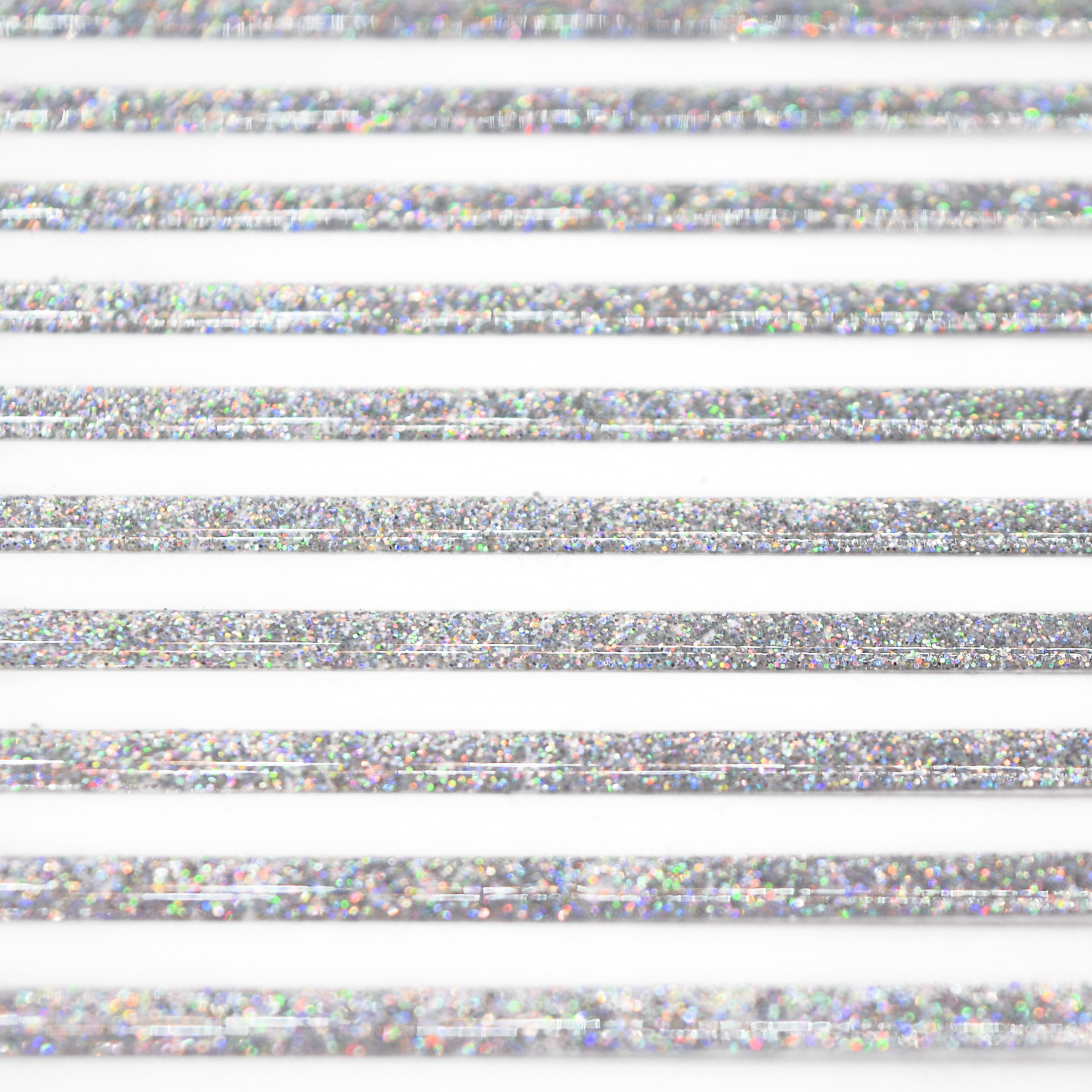 Holographic Wide Silver - 3D Gel Strip Stickers